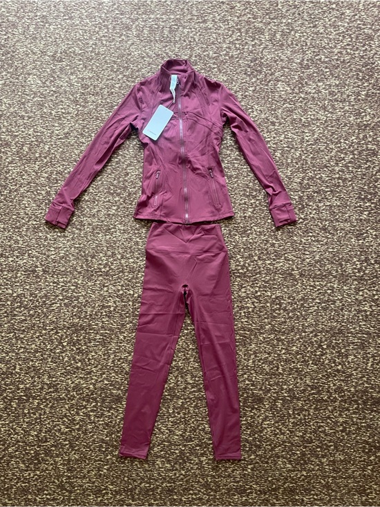 lululemon athletica Pants - Dark red Lululemon define jacket leggings set